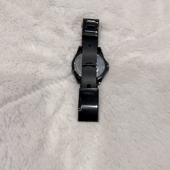 Fossil Riley Black Stainless Steel Watch with Rose Gold/Rhinestones Detailing - Picture 5 of 10